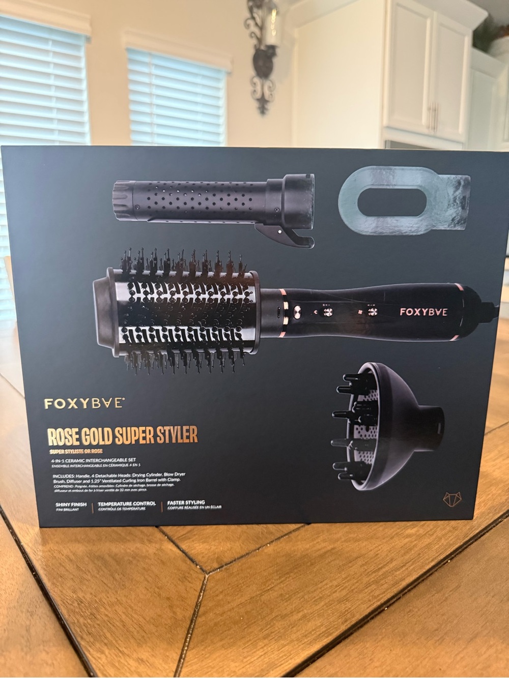 FOXYBVE Rose Gold Super Styler - Women's Hot Air Brush